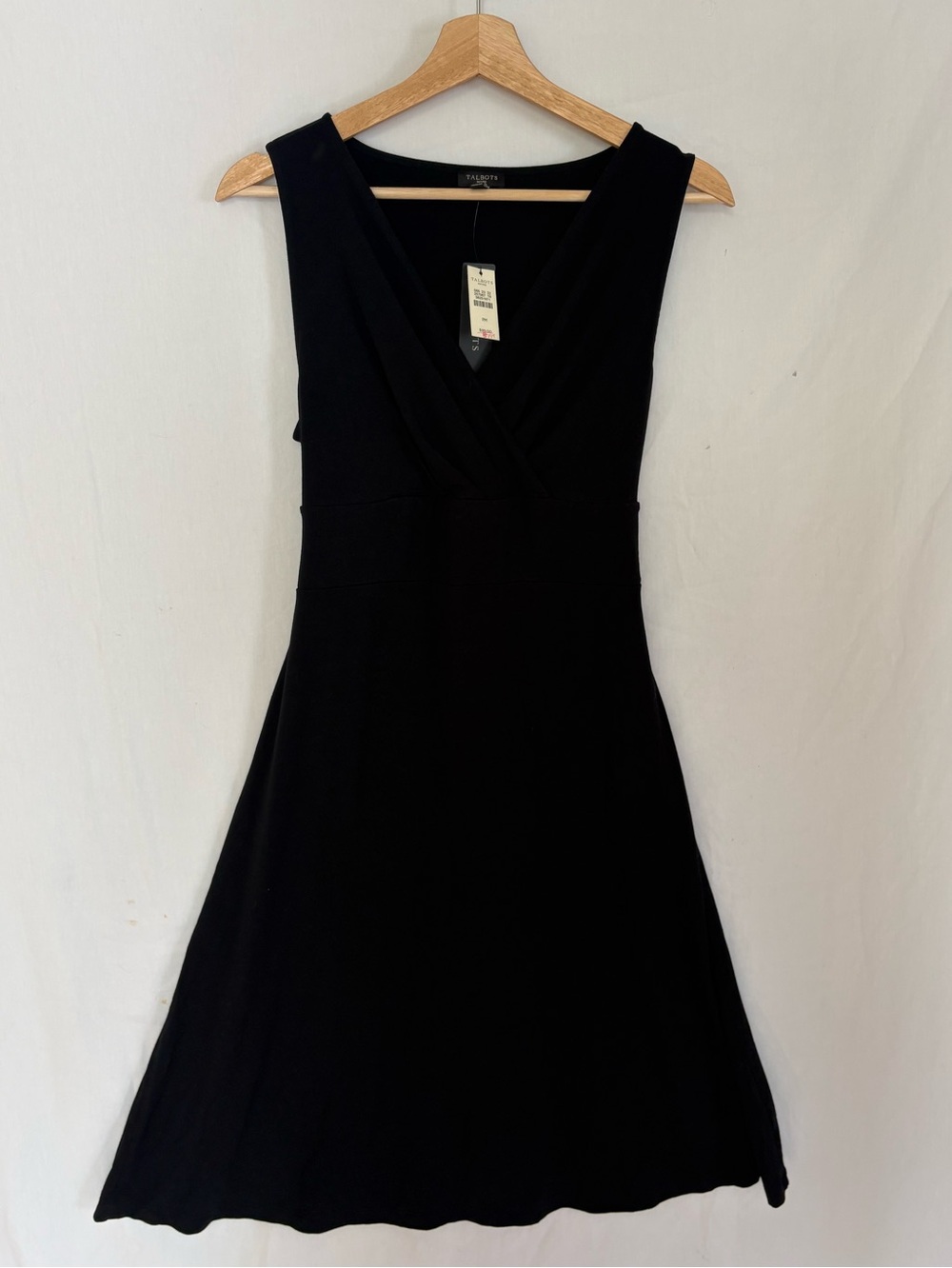 Talbots Classic Black Sleeveless V-Neck Dress